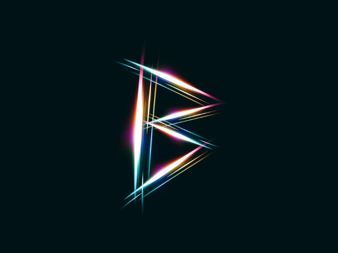 The letter b is made up of lines